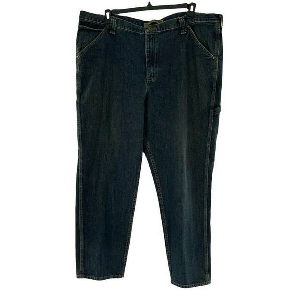Lee Dungarees Carpenter Jean Men 44X32 Straight Leg Loose Fit Pockets Blue Denim - Picture 1 of 11